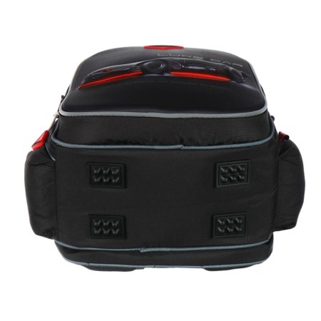 School backpack 37 x 28 x 13cm, ergonomic back, Across 557, black/red-6