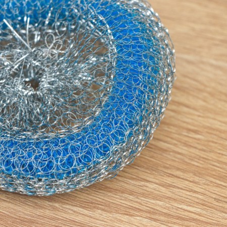 Metal sponge with a plastic ring, wicker, 20 g, mix color-8