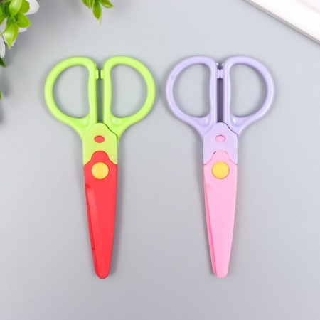 Scissors embossed plastic set 2 pcs 12.5 cm mix-3