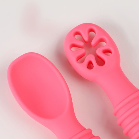 Set of children's cutlery, pink color-2