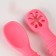 Set of children's cutlery, pink color