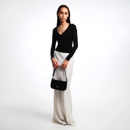 Women's bag Textura, baguette, small size, black color-8