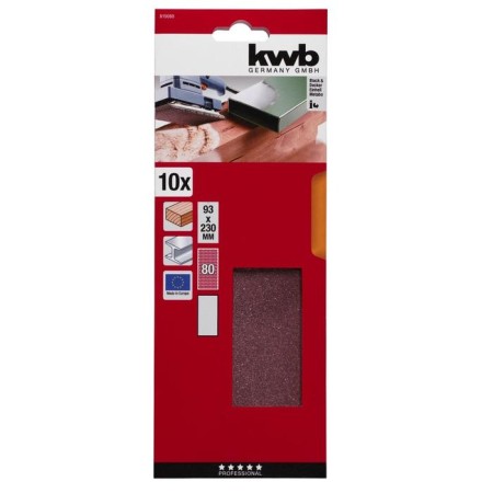 Grinding sheet KWB, 93x230 mm, K80, aluminum oxide-1