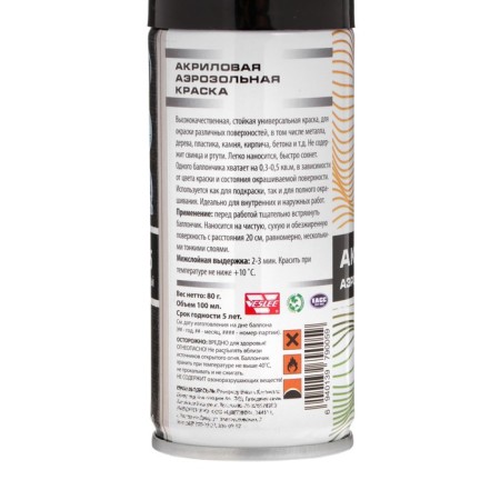 Veslee aerosol paint acrylic, black glossy, RAL 9005, 100 ml-4