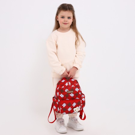 Baby backpack on lightning, 3 outer pockets, red color-2