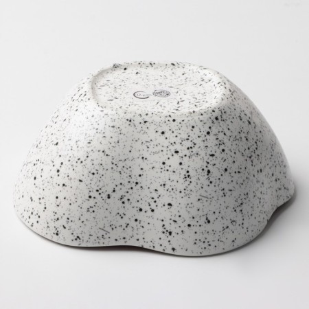 The ceramic uneven edge of the pink, 600 ml, 17 cm, pink color.-5