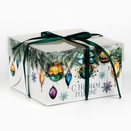 Box for Capcake "Fir Frigs", 16 x 16 x 10 cm, New Year-2
