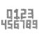 Foil ball 14 "Set of numbers 0-9", silver