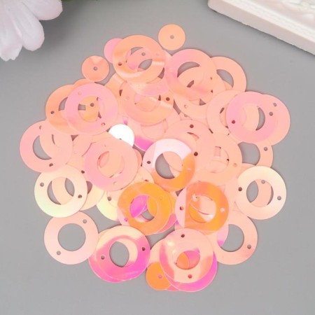 Sequins "circle in the ring" light pink set 30 g d = 2 cm-2