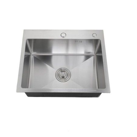 Kitchen sink "RMS" MR-6050, mortise, thickness 3.0 and 1 mm, basket, dispenser, satin-1