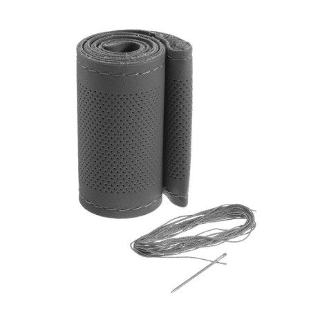 Cartage steering, 38 cm, Pu skin, anti -slip, gray skin, gray-1