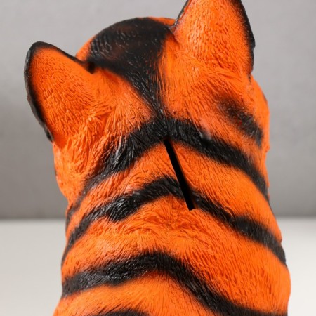 The piggy bank "Cat Tiger Color" height is 31.5 cm, width 16 cm, length 24 cm.-5