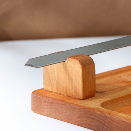 Board for serving, metallic skewer, saucepan, 30 × 14 cm, birch, soaked in mineral oil-2