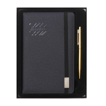 The diary is low, PVC, A5, 140 sheets in a cage, on an elastic band, with a handle, in a gift box, mix-10