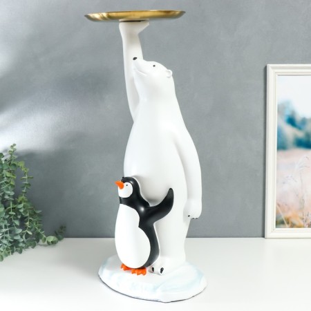 Souvenir Polystone stand "White Bear and Penguin" 69x26x32 cm-2