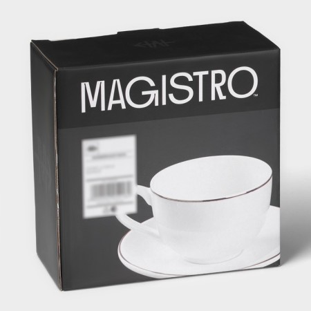 Tea steam porcelain Magistro la Perle, 2 items: a cup 230 ml, a saucer d = 15 cm, white color-8