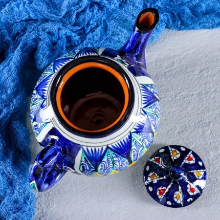 Rishtan ceramics "Patterns", 1000 ml, blue-3