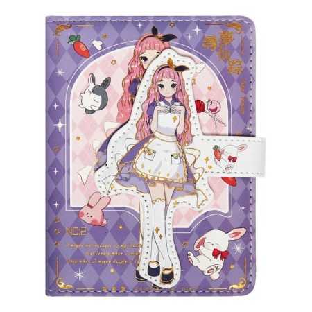 Gift notebook, A6, 100 sheets, a colored block, with a curly knife on a magnet, "anime", mix-3