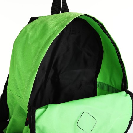 Youth backpack with lightning, external pocket, green color-5