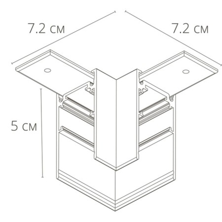 Corner Connector for the Arte Lamp Linea-Ccessories A480606, 7.2x7.2x5 cm, black-1