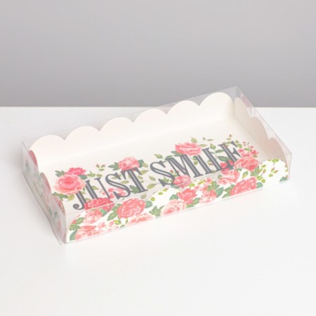 Bearbox, confectionery packaging with PVC lid, holography, Just Smile, 10.5 x 21 x 3 cm