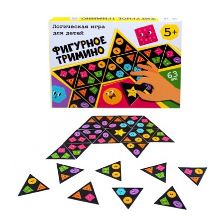 Board game, trimino for children "Figure", 63 cards 5 x 5 x 5 cm-1