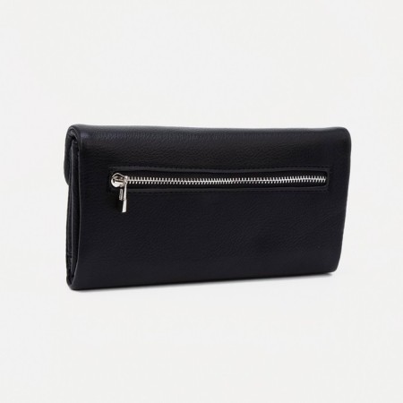Women's wallet on the button, black color-1