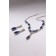 Set 2 objects: earrings, Kilence “Listopad” thin rhombus, blue-white color in silver, 45 cm