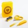 Children's manicure set (scissors, kniper, saw, tweezers), yellow color