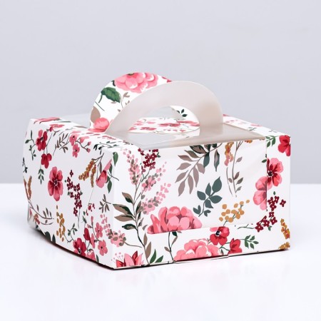Bearbox under the Bento-Port with the window "Flower painting", 14 x 14 x 8 cm