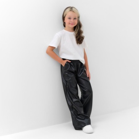 Direct pants for girls kaftan p. 34 (122-128 cm), black-2