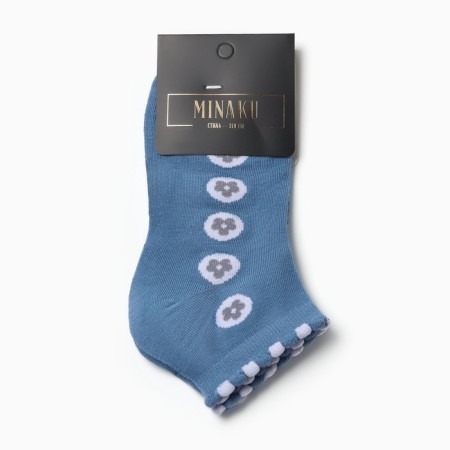 Children's socks "Flowers" Minaku, central blue (8-12 years old)-2