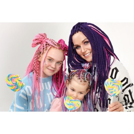 SIM-BRAIDS AFROKOSOS, 60 cm, 18 strands (CE), color light green/green/ultramarin (#FR-31)-3