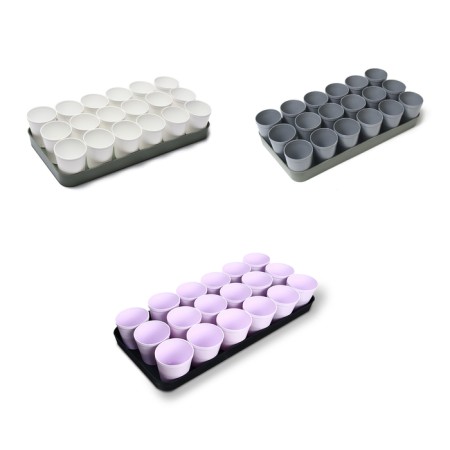 Set for seedlings: glasses of 250 ml (18 pcs), pan 40 × 20 cm, color mix, Greengo-11