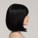 Artificial wig, with a bang, imitation of the skin, 30 cm, 160 gr, black color (#SHT3)