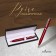 Gift handle, ball "Atlantic" in the leatherette case, rotary, Bordeaux body with silver