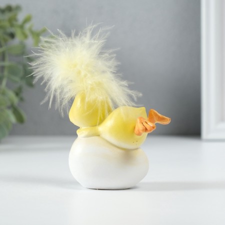 Polystone souvenir "Yellow chick on the egg" 7x4x7.5 cm-3