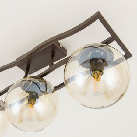 Ceiling chandelier Citilux "breeze" CL106235, 49x15x23 cm, 3x60W, E14, brown color-4