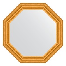 Mirror in a baguette frame, aged gold 67 mm, 57x57 cm