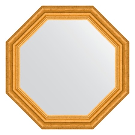 Mirror in a baguette frame, aged gold 67 mm, 57x57 cm