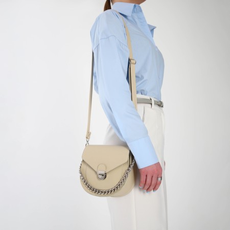 Women's bag Textura, messenger, small size, beige color-1
