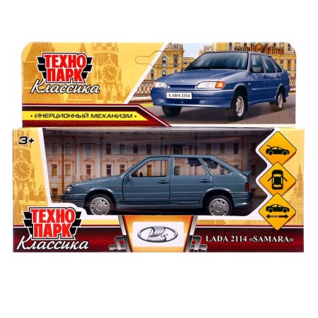 Lada -2114 Metal machine "Samara" 12 cm, inertz, wet asphalt, 2114-12-gy (72)-6