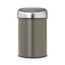 Garbage bucket Brabantia Touch Bin, Soft Touch system, platinum color, 3 liters