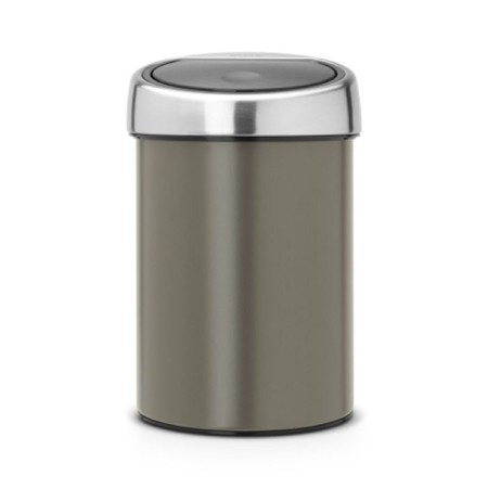 Garbage bucket Brabantia Touch Bin, Soft Touch system, platinum color, 3 liters