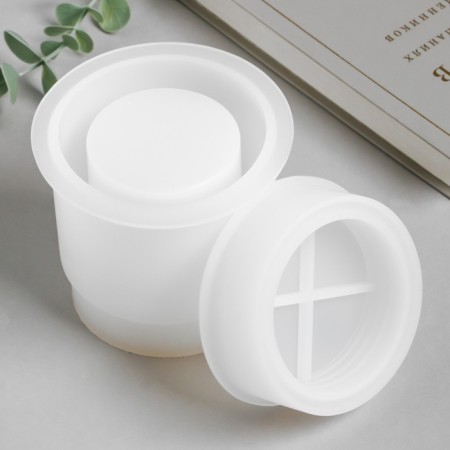 Mold Silicon "Banger Round" with a lid 10x10x11.5 cm-1
