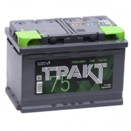Automobile battery tract 75 ah 6st-75.0 VL low, reverse polarity