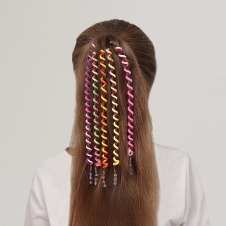 Hair decor, spiral 1 pc, 25 cm, color mix-2