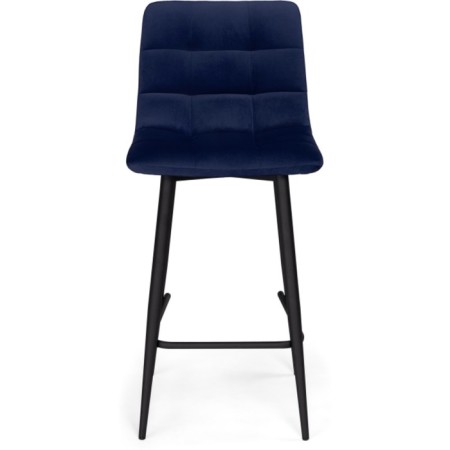 Hilly stool for metal/velor, black/blue 43x42x93 cm-1