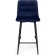 Hilly stool for metal/velor, black/blue 43x42x93 cm