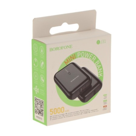 External battery Borofone BJ31, 5000 mAh, USB/Type-C, 2 A, black-3